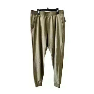 FLX Joggers Mens Size Medium Brown/Tan Tapered Inner Drawstring Side Zipper